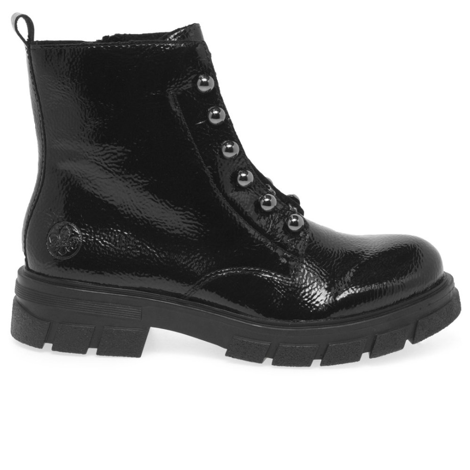 Czarne Botki Damskie Rieker Lainey