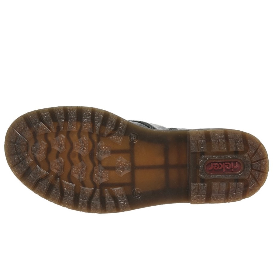 Czarne Botki Damskie Rieker Leopard Ii