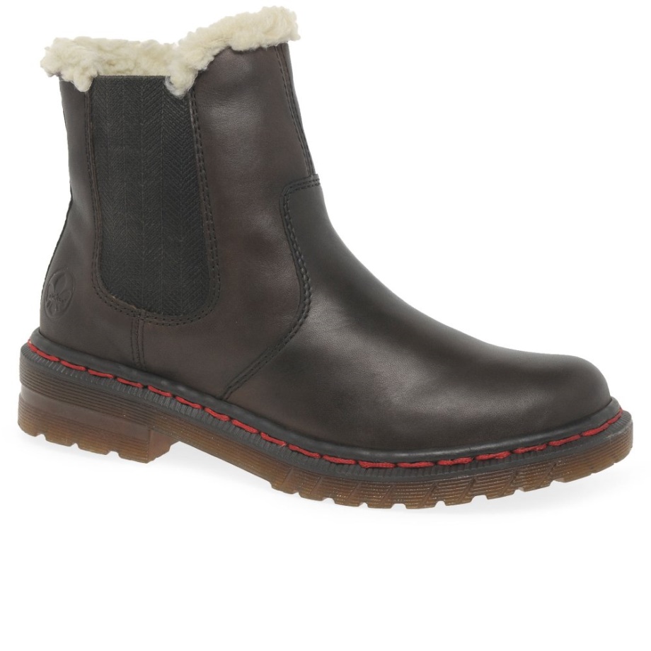 Brązowe Buty Damskie Marki Rieker Fontane