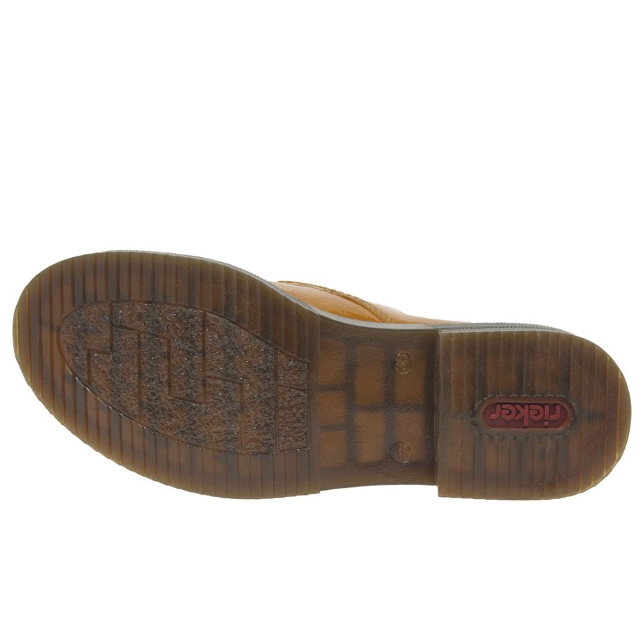Musztardowe Buty Damskie Rieker Francja