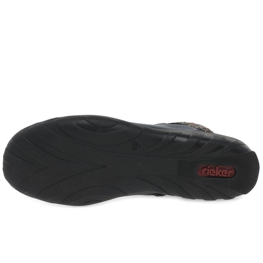 Granatowe Damskie Botki Rieker Jinnie Na Co Dzień Zapinane Na Suwak