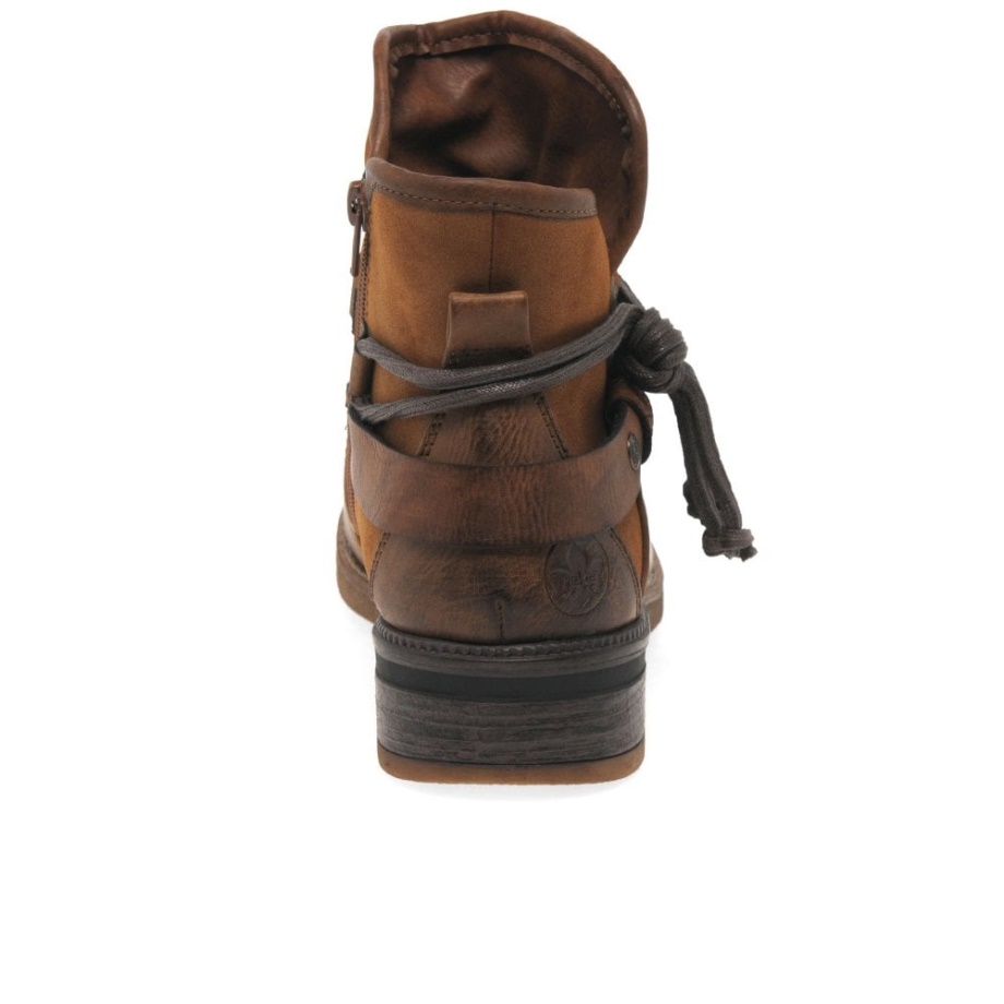 Rieker Eaton Damskie Botki Na Co Dzień W Kolorze Brązowym