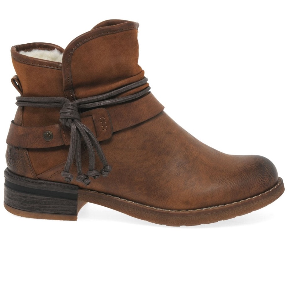 Rieker Eaton Damskie Botki Na Co Dzień W Kolorze Brązowym