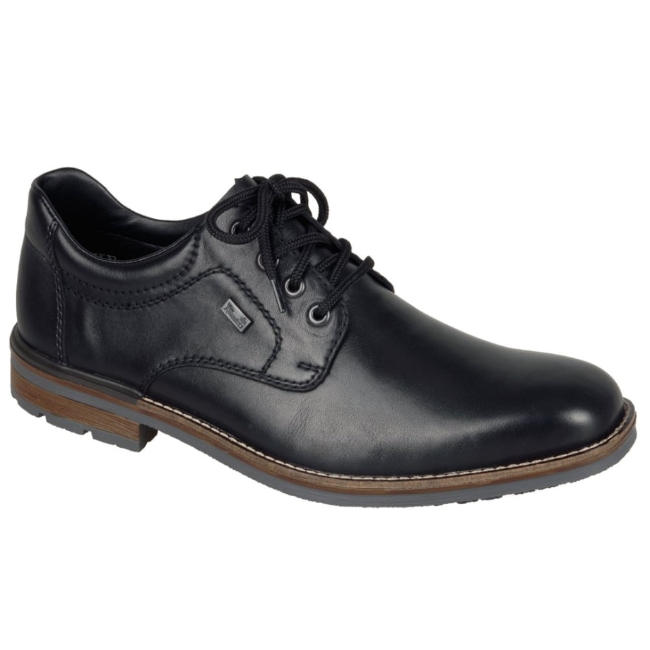 Rieker Edon Męskie Formalne Sznurowane Buty Czarne