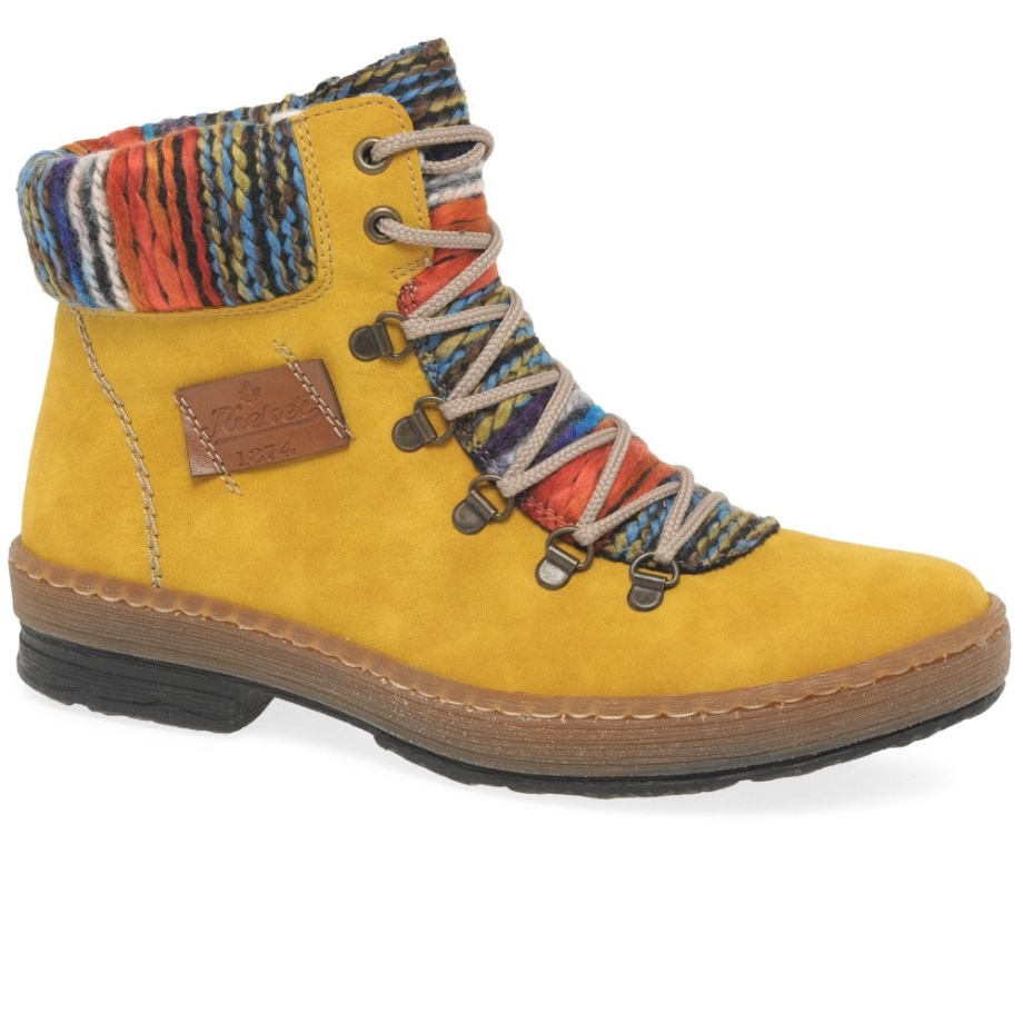 Rieker Emerald Damskie Botki Turystyczne Miód