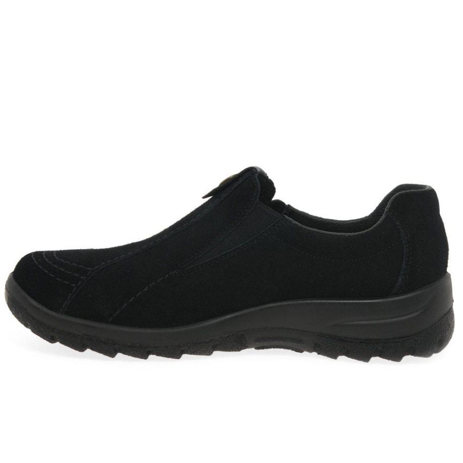 Rieker Emilia Damskie Mokasyny Na Co Dzień Z Zamszu W Kolorze Czarnym