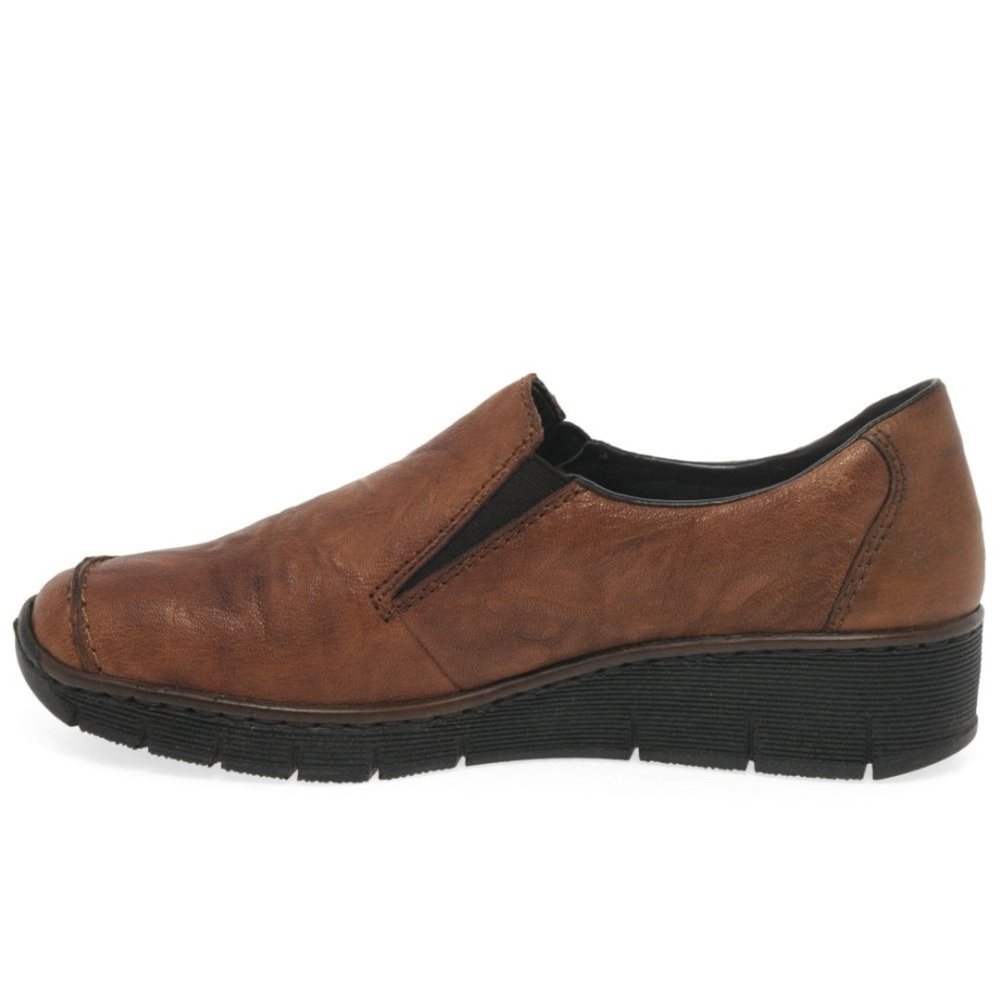 Rieker Gala Damskie Buty Na Koturnie W Kolorze Kasztanowym