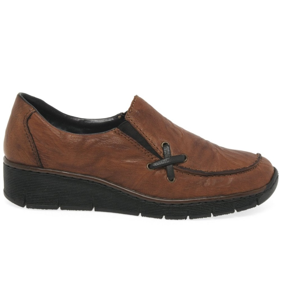 Rieker Gala Damskie Buty Na Koturnie W Kolorze Kasztanowym