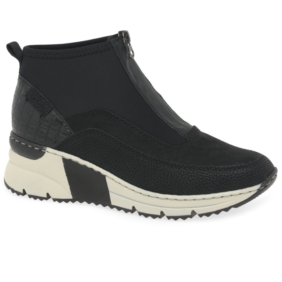 Rieker Greece Damskie Botki Czarne