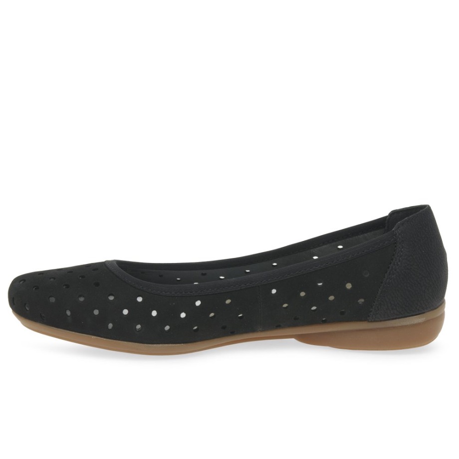 Damskie Baletki Rieker Harrington W Kolorze Czarnym