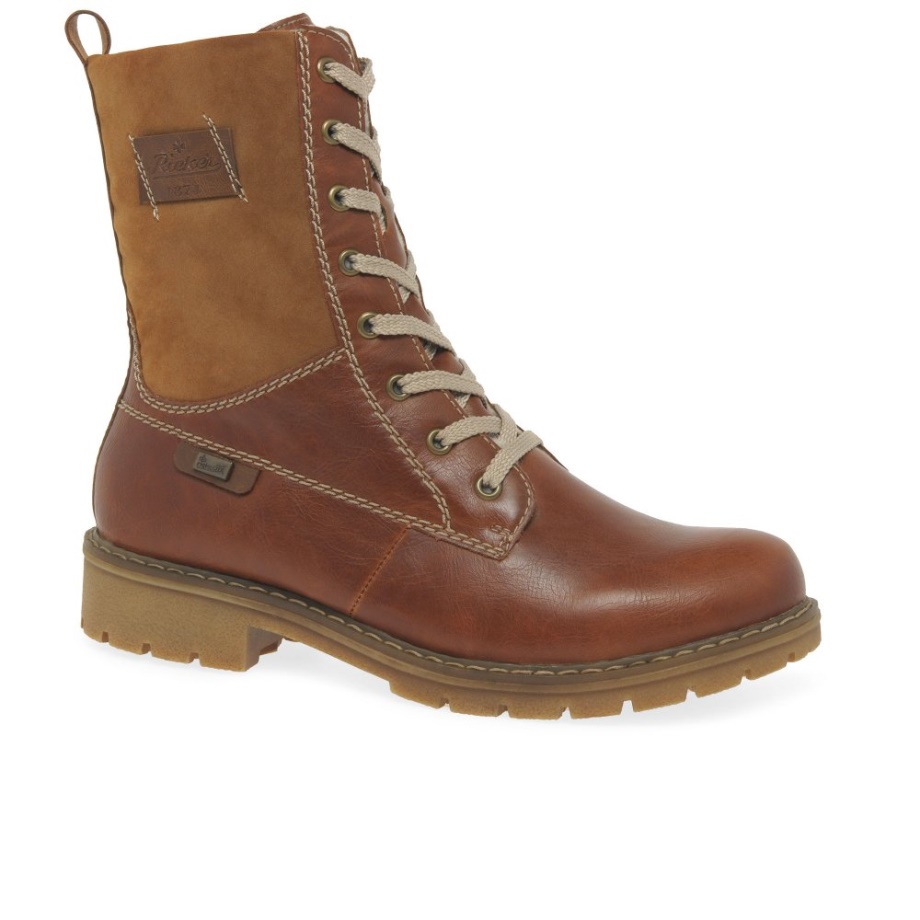 Damskie Botki Rieker Hike W Kolorze Jasnobrązowym