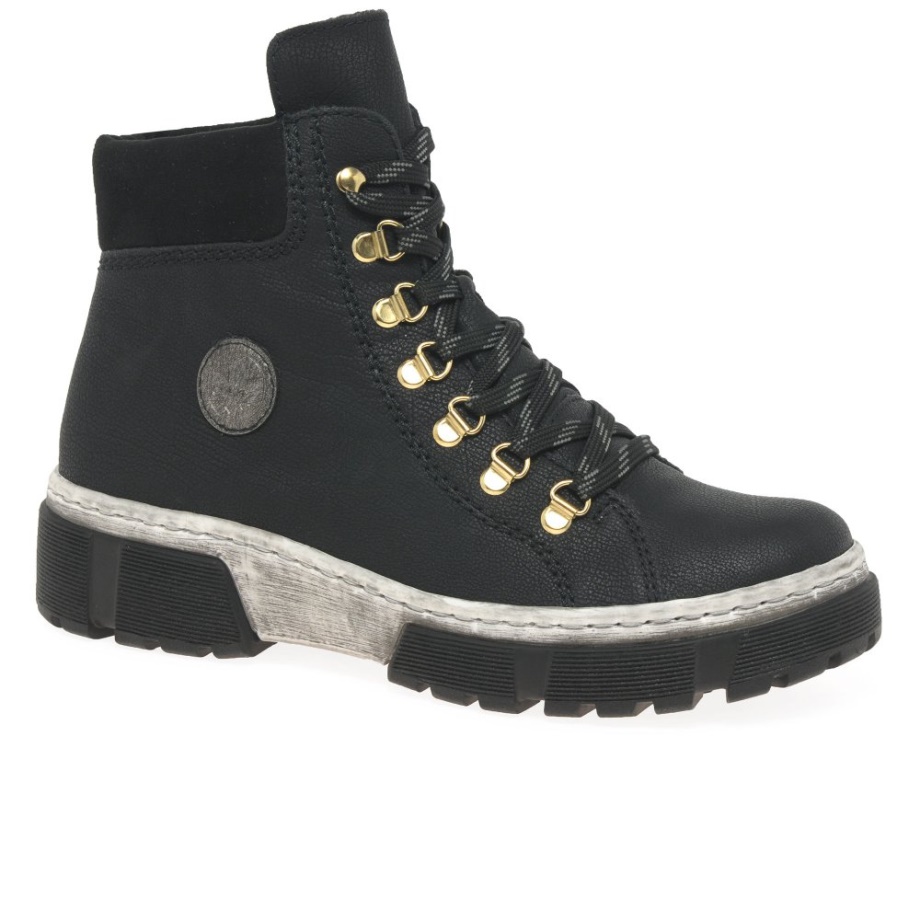 Rieker Raven Damskie Botki Na Co Dzień W Kolorze Czarnym