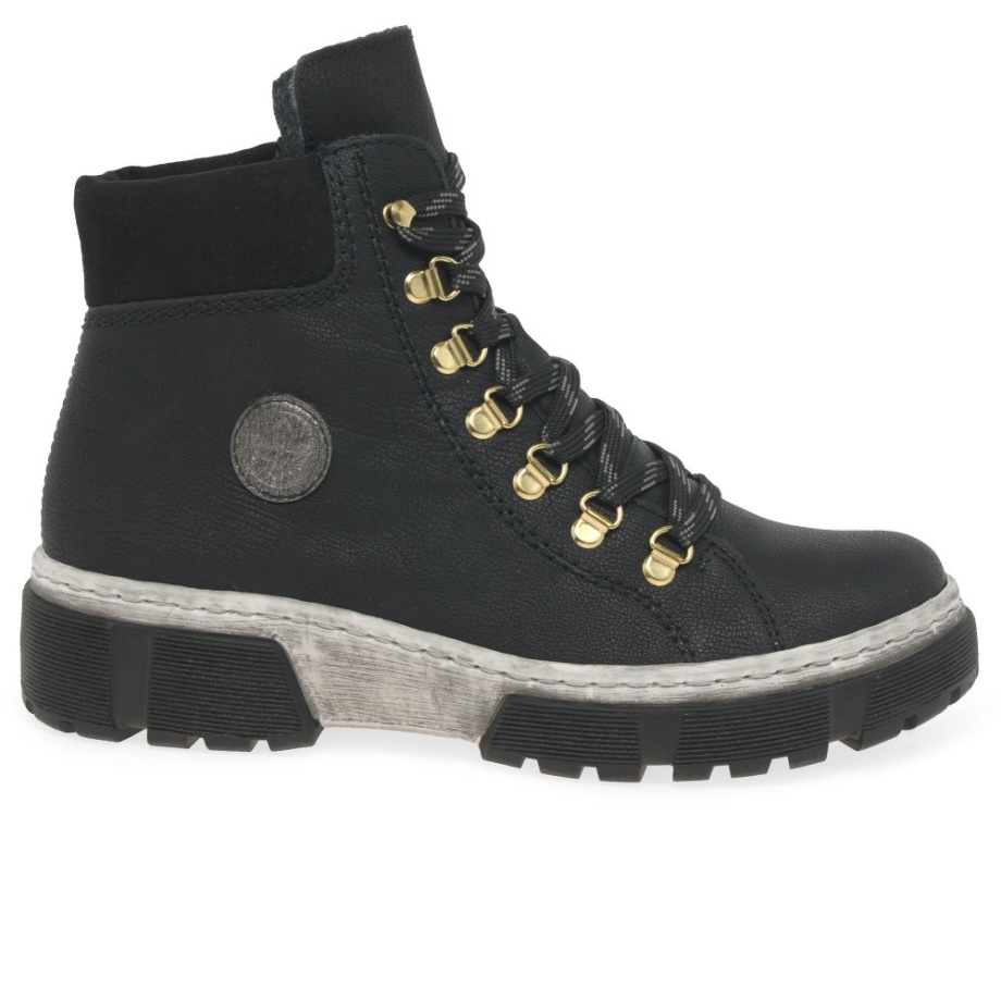 Rieker Raven Damskie Botki Na Co Dzień W Kolorze Czarnym