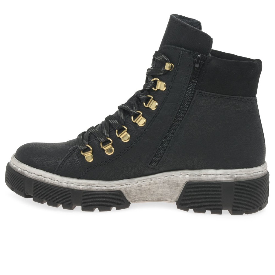 Rieker Raven Damskie Botki Na Co Dzień W Kolorze Czarnym