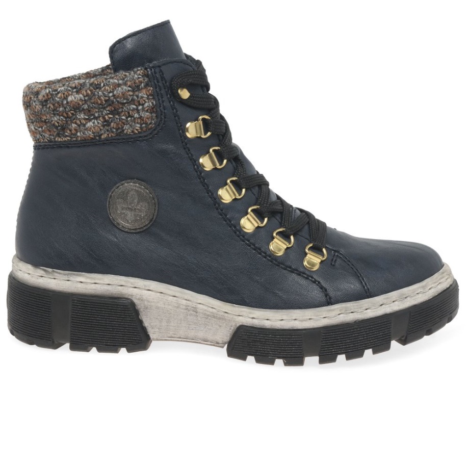 Rieker Raven Damskie Botki Na Co Dzień W Kolorze Granatowym