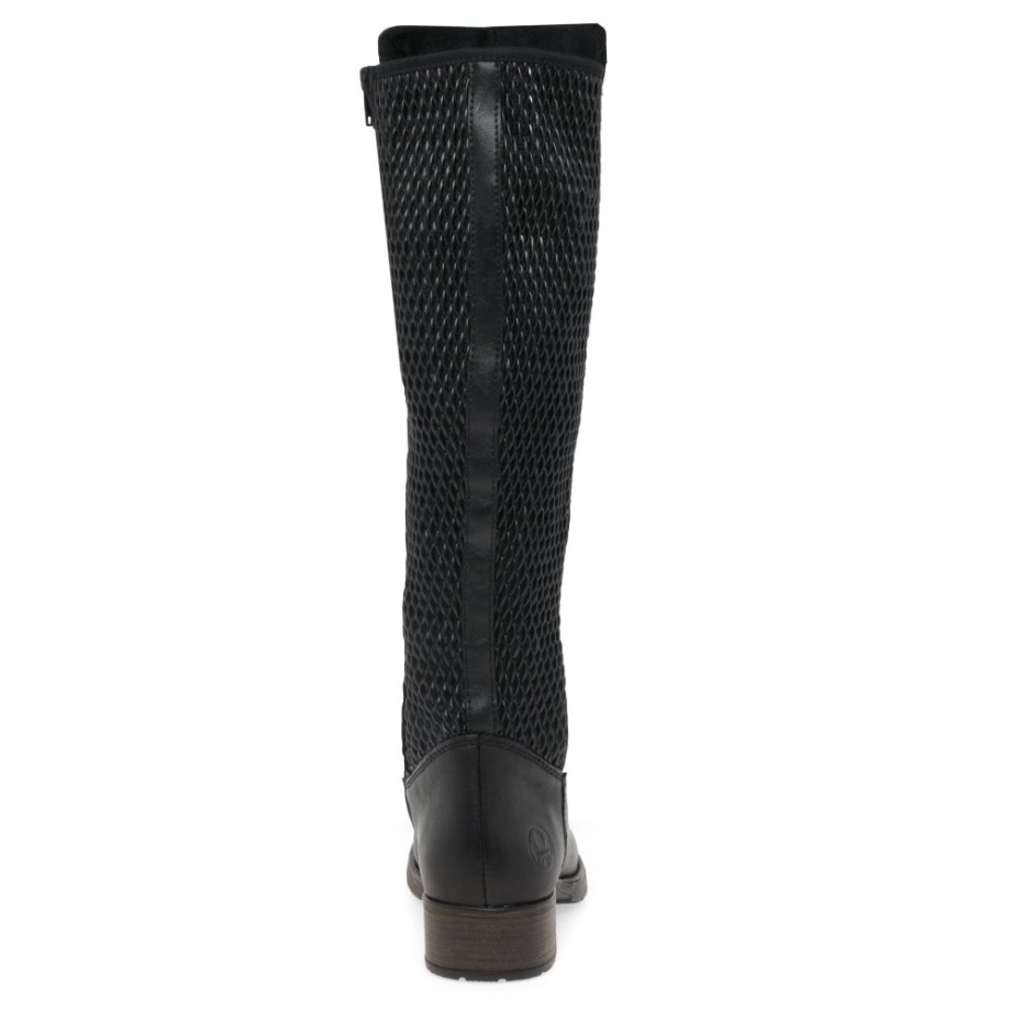 Damskie Kozaki Za Kolano Rieker Utah W Kolorze Czarnym