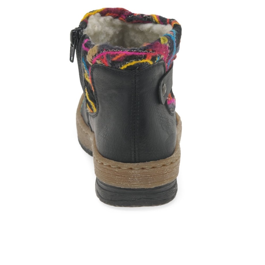 Damskie Botki Rieker Zena W Kolorze Czarnym