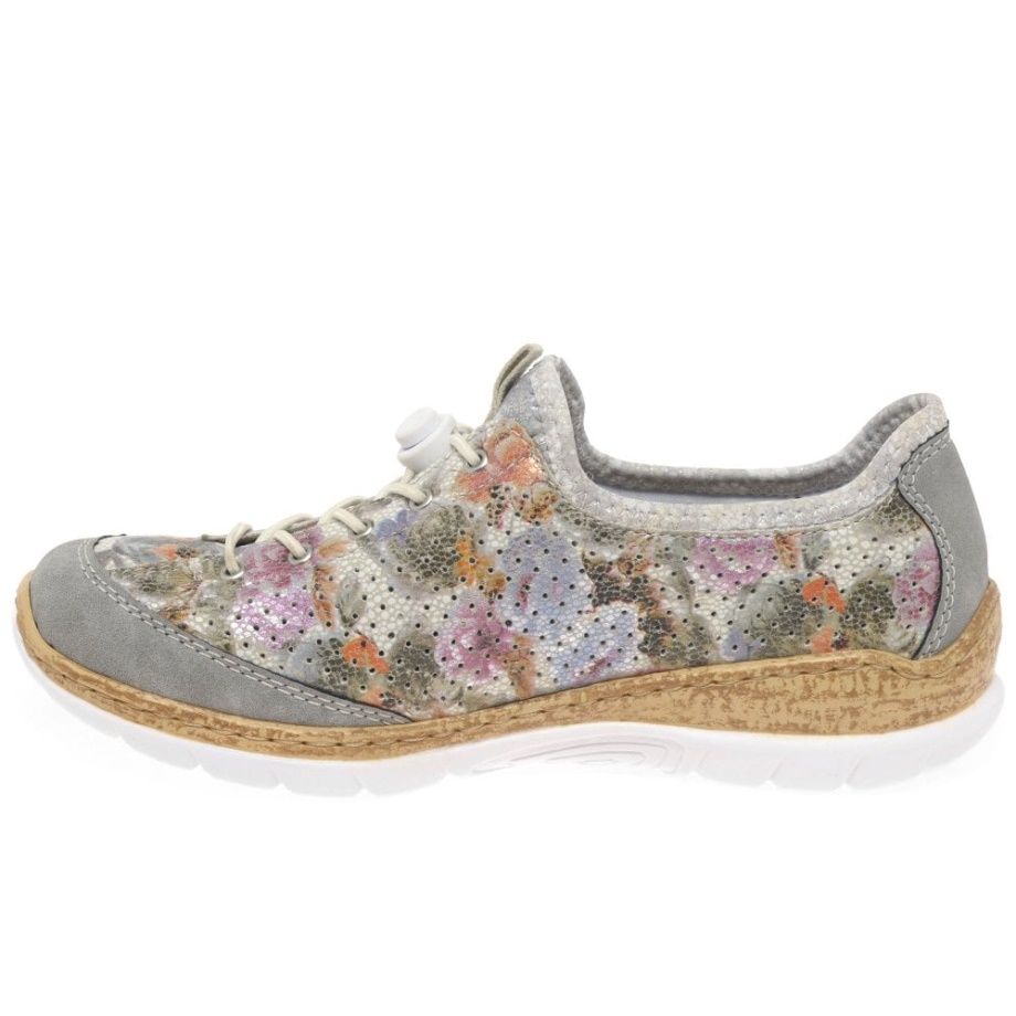 Srebrne Damskie Buty Sportowe Rieker Rita