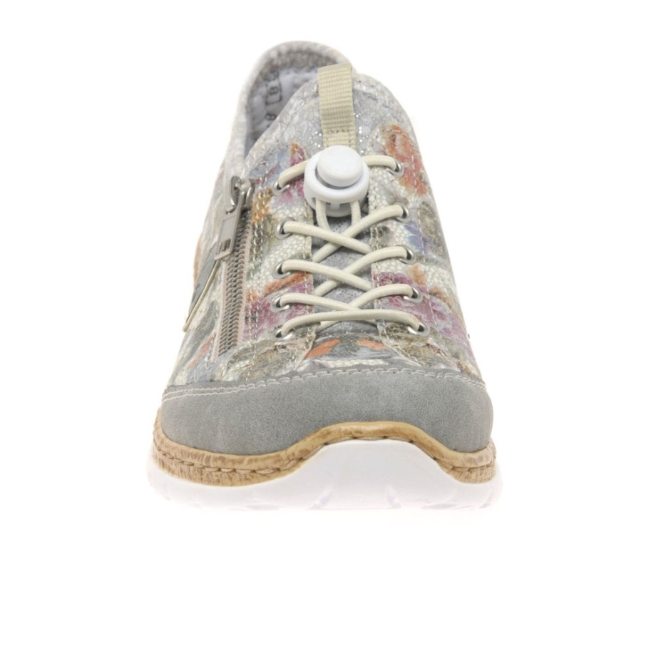 Srebrne Damskie Buty Sportowe Rieker Rita