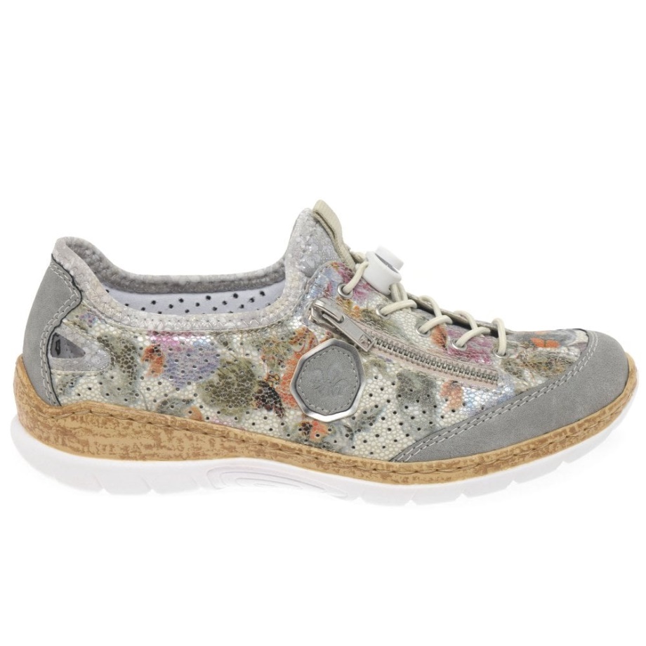 Srebrne Damskie Buty Sportowe Rieker Rita