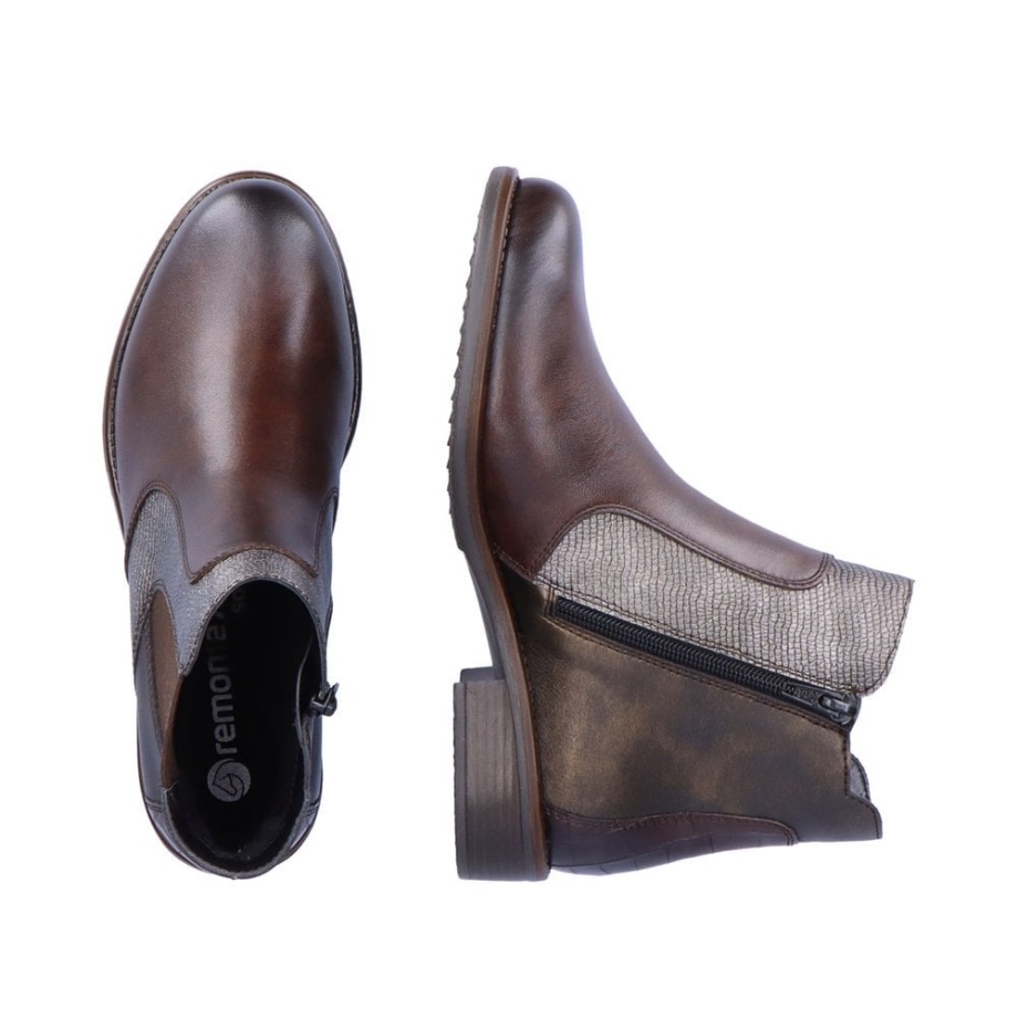 Rieker Remonte D0f70 Botki Damskie Brązowe