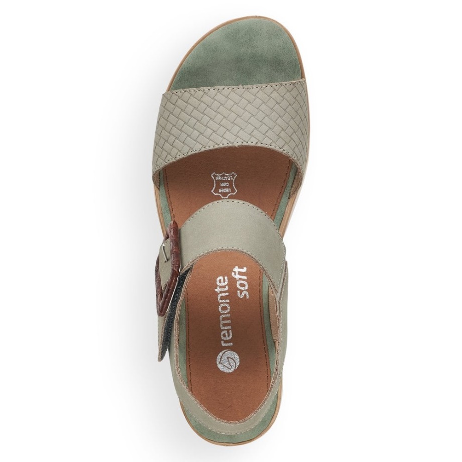 Rieker Remonte D6453 Damskie Sandały Zielone