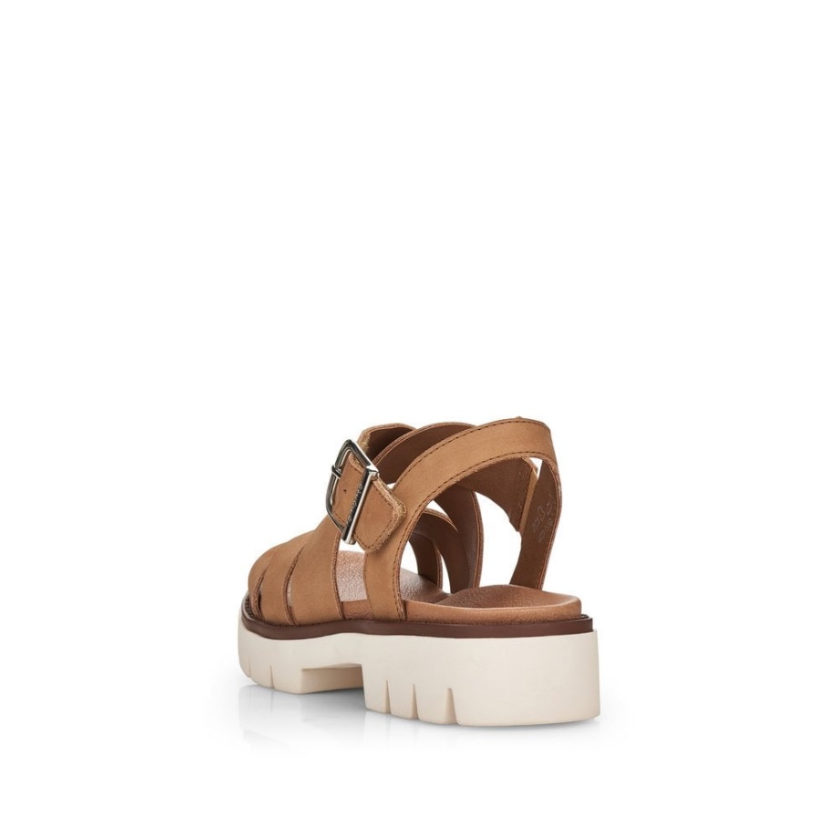 Rieker Remonte D7951 Damskie Sandały Beżowe