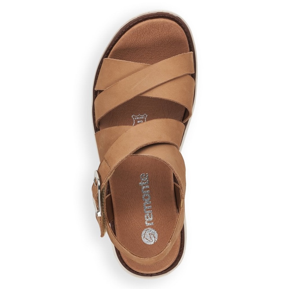 Rieker Remonte D7951 Damskie Sandały Beżowe