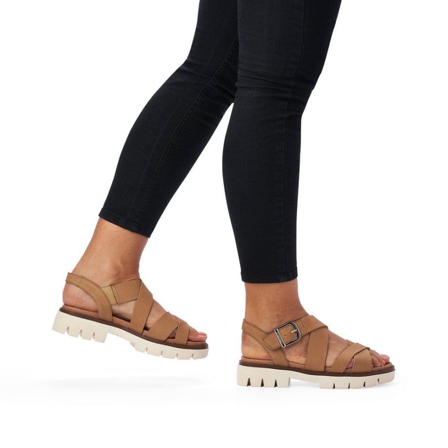 Rieker Remonte D7951 Damskie Sandały Beżowe