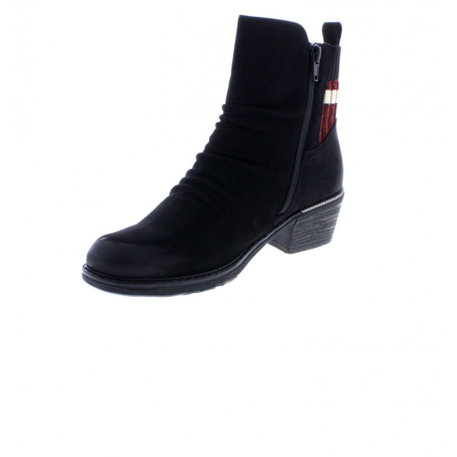 Rieker Remonte R1172-02 Damskie Czarne Botki Za Kostkę