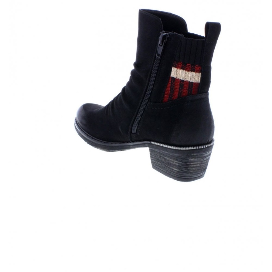 Rieker Remonte R1172-02 Damskie Czarne Botki Za Kostkę