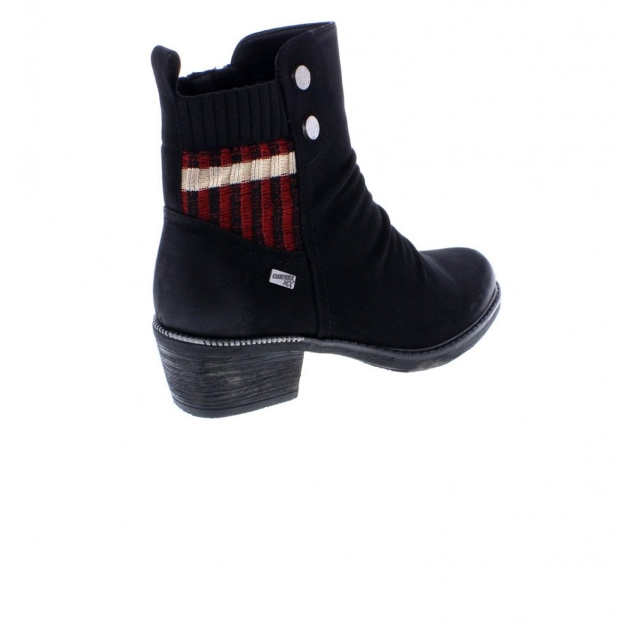 Rieker Remonte R1172-02 Damskie Czarne Botki Za Kostkę