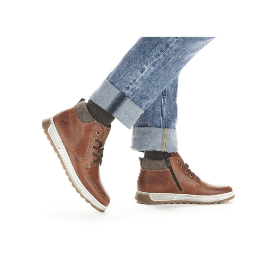 Rieker 37022 Męskie Botki Brązowe