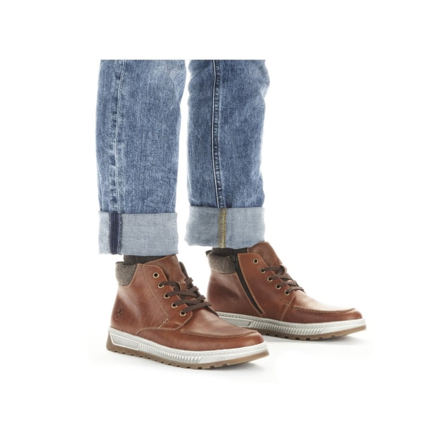 Rieker 37022 Męskie Botki Brązowe