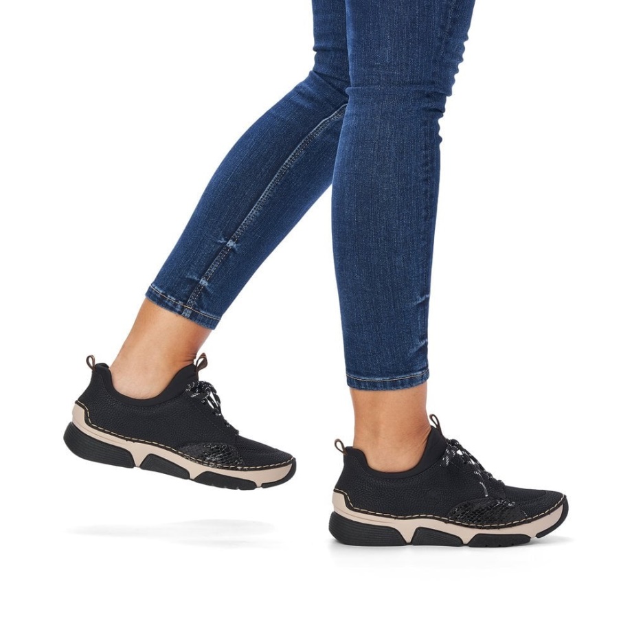 Rieker 45913 Damskie Buty Na Co Dzień W Kolorze Czarnym