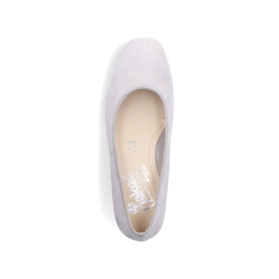 Rieker 49260 Damskie Buty Wsuwane Szare
