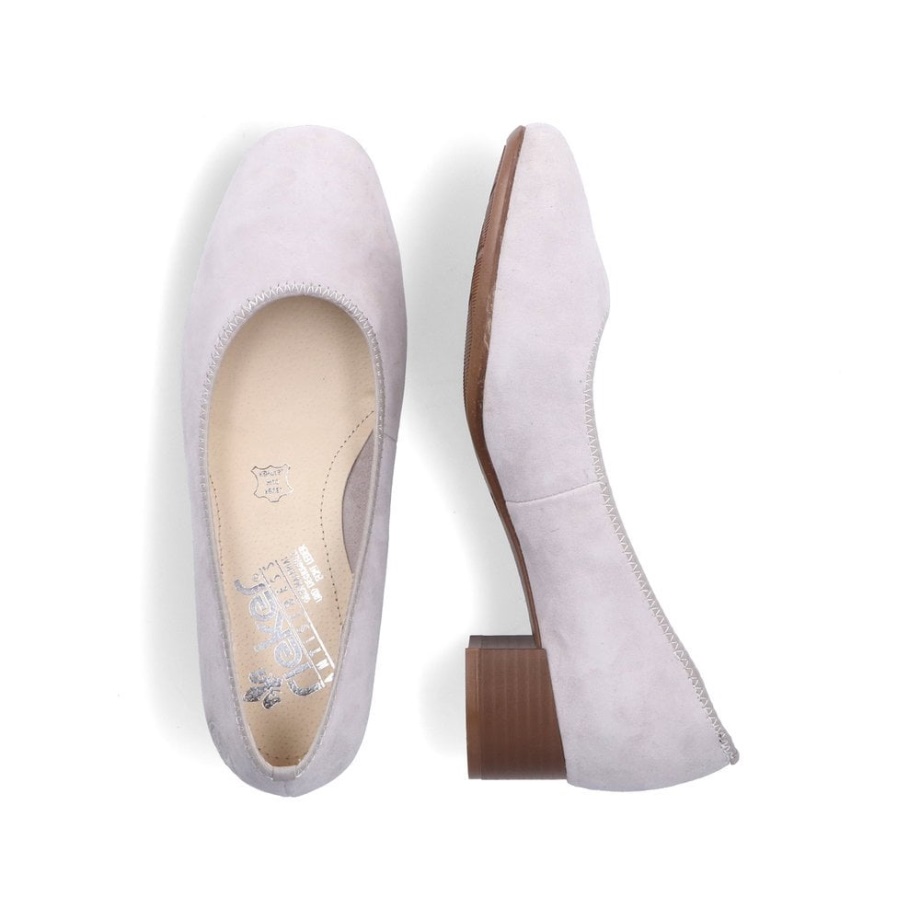 Rieker 49260 Damskie Buty Wsuwane Szare