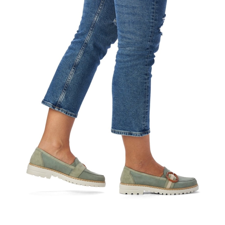Rieker 54864 Buty Damskie Zielone