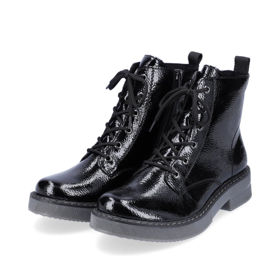 Rieker 72010 Kozaki Damskie Czarne