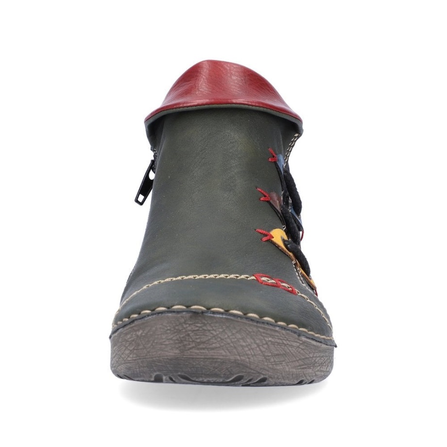 Rieker 72581-54 Damskie Zielone Botki Zielone