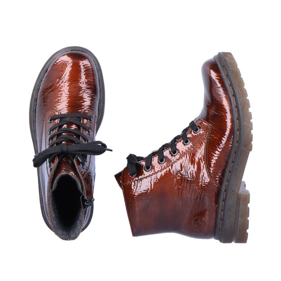 Rieker 78240 Kozaki Damskie Brązowe