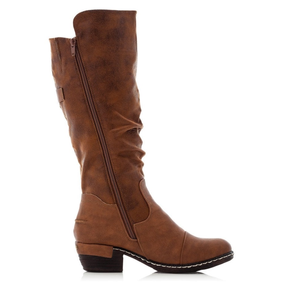 Rieker 93654-22 Damskie Brązowe Kozaki Za Kolano