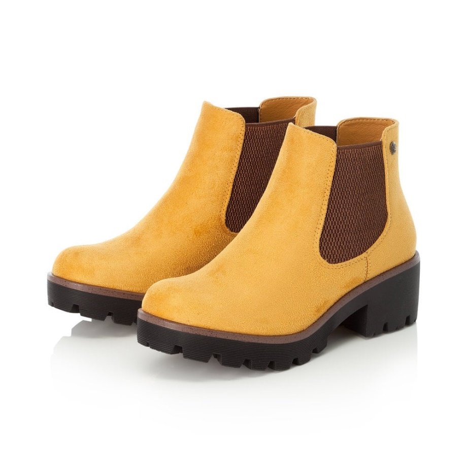 Rieker 99284-68 Damskie żółte Botki