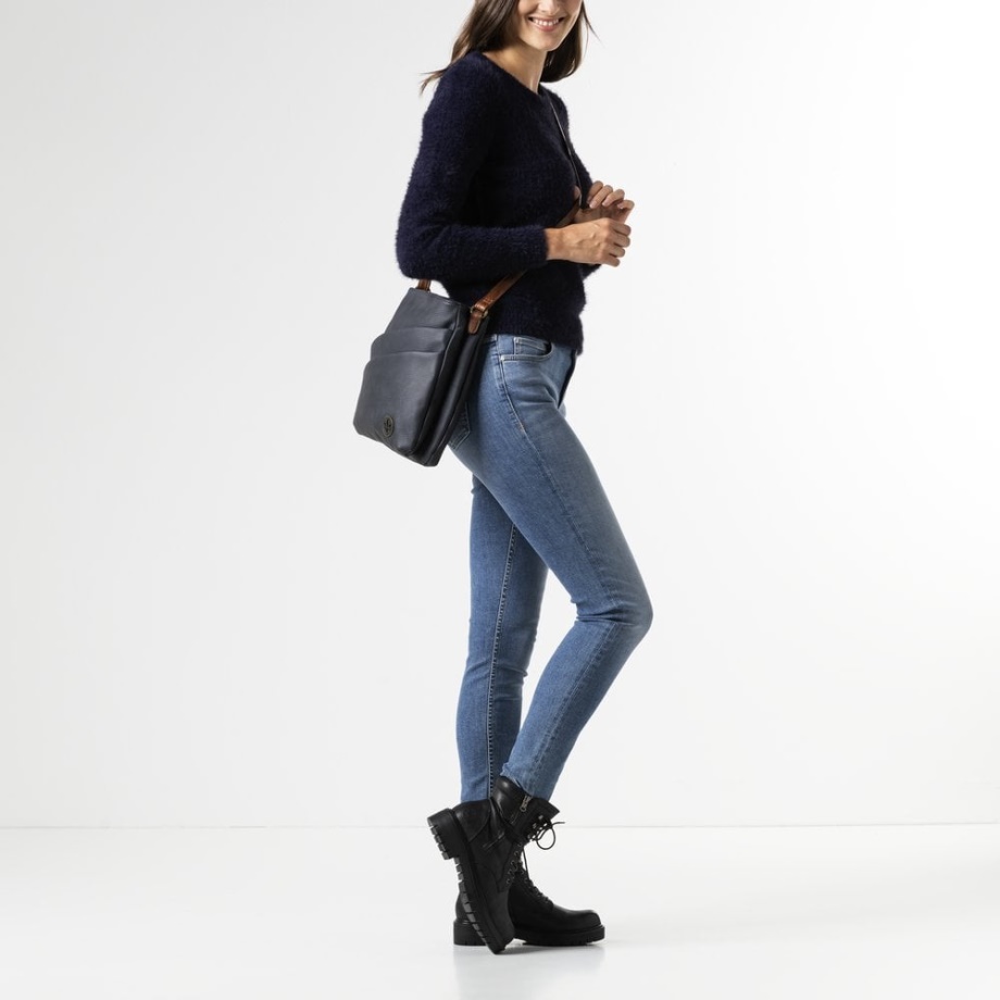 Rieker H1005-14 Damska Niebieska Torebka Na Suwak Niebieska