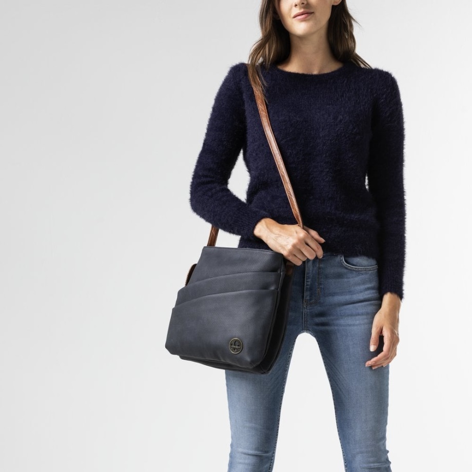 Rieker H1005-14 Damska Niebieska Torebka Na Suwak Niebieska