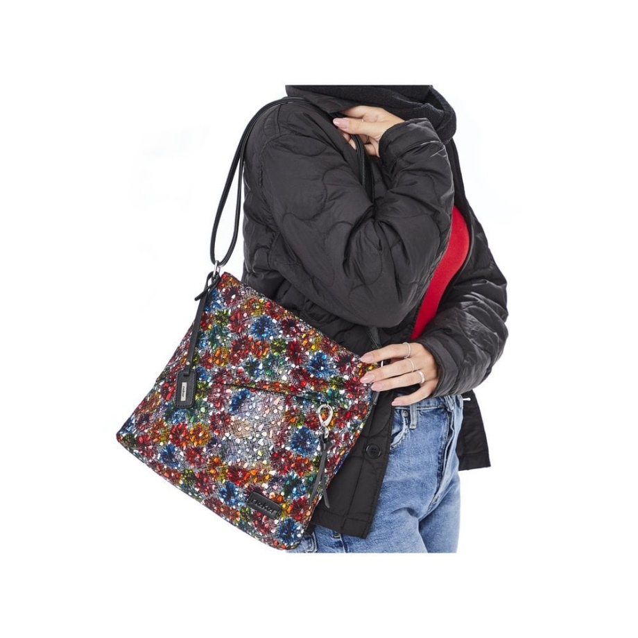 Rieker H1040-94 Damska Torba Na Zamek Błyskawiczny Metaliczna