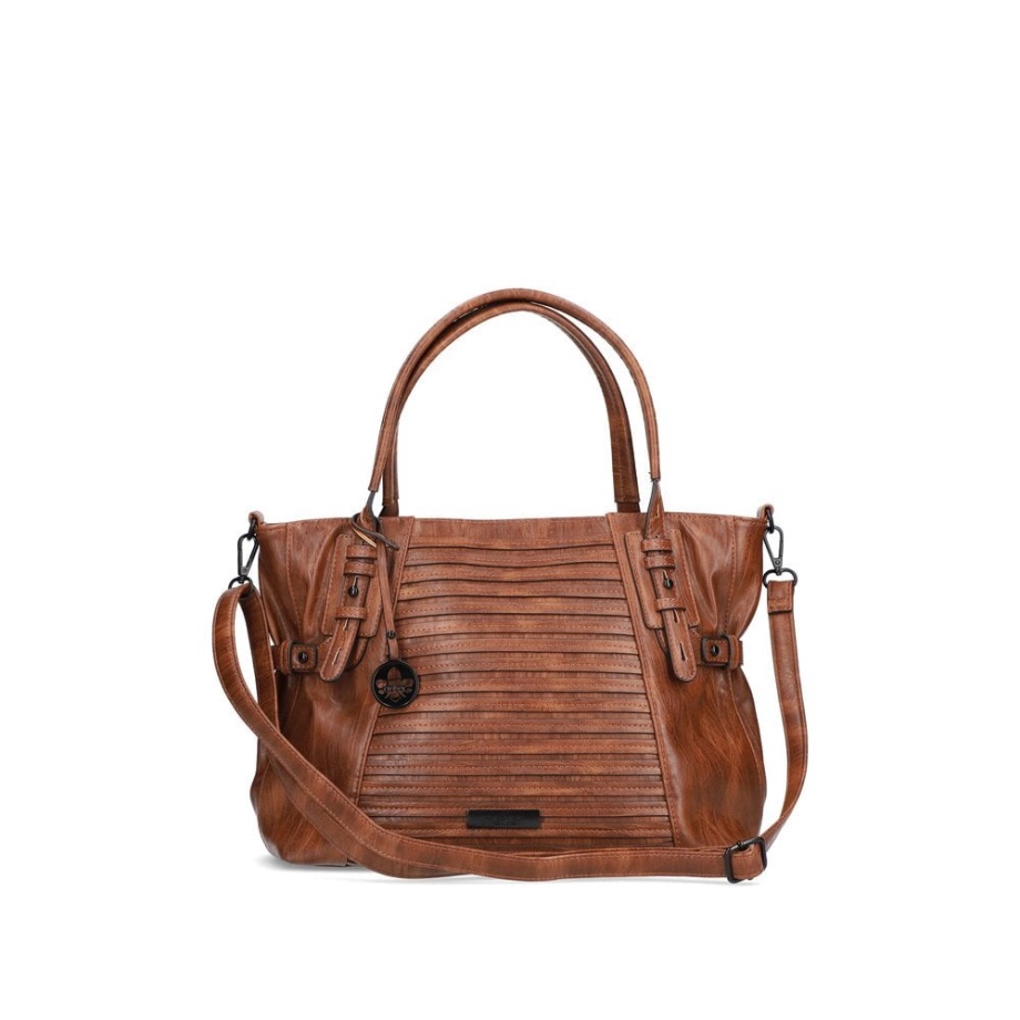 Rieker H1083-22 Damska Brązowa Torebka Na Suwak Brązowa