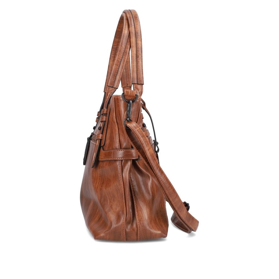 Rieker H1083-22 Damska Brązowa Torebka Na Suwak Brązowa