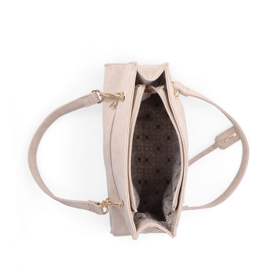 Rieker H1336-60 Damska Beżowa Torebka Na Suwak Beżowa