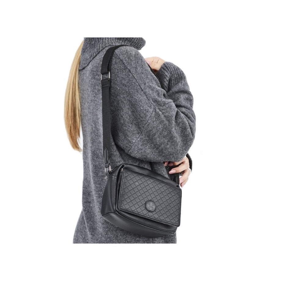 Rieker H1455-00 Damska Czarna Torebka Na Suwak Czarna